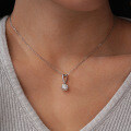 S925 Sterling Silver 1CT Snowflake Pendant with Prong Setting, Wholesale for Cross-border-0-1