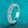 S925 Silver Full Moissanite Women's Ring, Hollow Design, Elegant and Simple-0-0