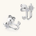 wholesale S925 Sterling Silver Moissanite Eight-Pointed Star Earrings for Women, High-End Fashion Starry Sparkle Ear Accessories Wholesale-0-1