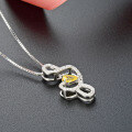 wholesale S925 Silver Zirconia and Diamond Pendant Necklace, Minimalist Style Elegant Crystal Accessory for Women-0-3