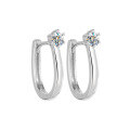 wholesale S925 Sterling Silver Moissanite Earrings for Women, Versatile Ear Clips, New Trendy Minimalist Fashion Earrings, Korean-style Hook Earrings-0-4