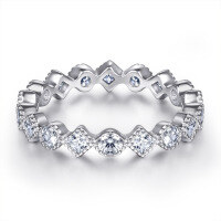 wholesale S925 Sterling Silver Korean Hot-Selling Women's Ring, European and American Style Elegant Index Finger Ring, Fashionable Pinky Ring, Fresh Accessory Wholesale-Platinum US size 9#