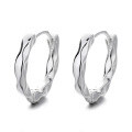 wholesale S925 Sterling Silver Korean Minimalist Ins Style Simple Circle Wave Pattern Geometric Design Earrings-0-5