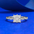 wholesale Metal S925, 6*6mm white diamond princess square shape, daily fashion elegant style,-0-0