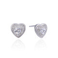 wholesale S925 Silver Korean and Japanese Minimalist Fresh Style Earrings with Zirconia Heart Studs, Forest-Inspired Women's Silver Jewelry Wholesale-0-4