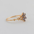 wholesale S925 Sterling Silver Snowflake Hepatica Purple Zircon Ring for Women, Moonlight Tanzanite Elegant Fashion Band-0-2