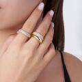 925 Silver Gold-Tone Stackable Rings, Ins Style, Hypoallergenic, Amazon Best-Seller, Customizable-0-2