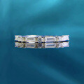 wholesale 925 Silver New Square Half Diamond Stackable Row Ring in Minimalist Style by Zhuozhifan Jewelry-0-0