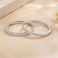 wholesale 18K Gold Plated 925 Sterling Silver Cross-Border Hot-Selling Moissanite Hoop Earrings, Simple and Fashionable Moissanite Earrings for Cross-Border Trade-0-1