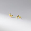 wholesale Sterling silver fresh and sweet croissant screw clasp earrings with design sense for women M05352-0-2
