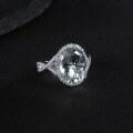 wholesale S925 Sterling Silver Natural Green Amethyst Ring, High-End Fashion Luxury Set with 10*14mm Natural Colored Gemstone Ring-0-1