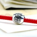 wholesale Sterling silver vintage Chinese-style wish-fulfilling prayer spacer beads turning beads red cord bracelet accessories-0-2