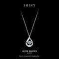 Sterling Silver Moving Teardrop Moissanite Necklace, Korean Style Wholesale-0-5