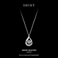 Sterling Silver Moving Teardrop Moissanite Necklace, Korean Style Wholesale-S925 sterling silver with 50 point moissanite
