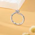 wholesale S925 Sterling Silver Cross-Border Zircon Classic Four-Prong Ring for Women, Light Luxury High-End Silver Pinky Ring-0-3