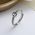 wholesale Sterling Silver ChaoSheng S925 Minimalist Geometric Resin Ring, Korean Style Ins Index Finger Ring for Women-0-0