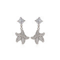 wholesale 925 sterling silver zircon starfish earrings for women, small batch design new star earrings, high-end sense ear accessories-0-4