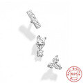 wholesale S925 Sterling Silver New Geometric Diamond Inlaid Stud Earrings Set, Cross-Border Hot Selling Fashion Trendy INS Earrings-0-6
