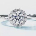 Sterling Silver D Color Moissanite 1ct Sunflower Ring Adjustable Plated White Gold-0-1