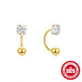wholesale 925 Sterling Silver New U-Shaped Small Hook Screw Back Ear Studs, Popular in Europe and America-0-5