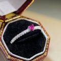 wholesale 925 silver minimalist ins-style non-fading rose red heart ring, a viral hit on Xiaohongshu-0-1