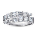 wholesale 925 Sterling Silver Square Diamond Snake Ring for Women, Fashionable European and American Rectangular Zircon Open Snake Ring-0-1