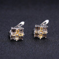 wholesale S925 Silver Designer Natural Gemstone Earrings,Citrine Ear Studs with Gemstone-0-2