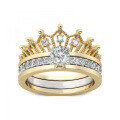 wholesale S925 Sterling Silver New Luxury Crown Design Statement Set Ring with Princess Style Gemstone Zircon-0-0