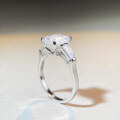 wholesale S925 Sterling Silver 4ct Emerald Cut Moissanite Ring Wholesale Large Carat-0-3