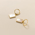 wholesale S925 Sterling Silver Geometric Cube Shell Ear Studs for Women, Minimalist and Fresh Earrings M02063-0-2