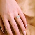 S925 Sterling Silver Cross-Border Moissanite 2ct Teardrop Crown Push Square High-Carbon Closed Women's Ring Supply-0-1