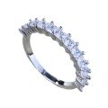 wholesale S925 Sterling Silver 3mm Luxury Inlaid Row Diamond Ring, High-End Fashion Ring for Women, Live Streaming & Xiaohongshu-0-4