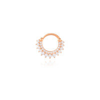 wholesale S925 Sterling Silver Round Zircon Nose Ring, Cross-border Best-selling Ins Creative Ear Cartilage Stud-Single rose gold-white diamond