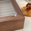 wholesale S925 Sterling Silver Korean Style Floral Ring for Women, Adjustable Open Minimalist Dainty Stackable Ring-0-2