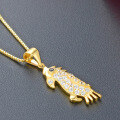 wholesale Gold-plated S925 Sterling Silver Parrot Pendant for Women, European and American Ins Style Fashionable Light Luxury Animal Silver Pendant, Drop Shipping-0-3