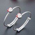wholesale S999 Sterling Silver Cute Kitten Pattern Adjustable Infant Bracelet for Wholesale-0-1