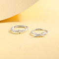 wholesale S925 Sterling Silver Knot Couple Rings Open-Ended Matching Set Minimalist High-End 520 Valentine's Day Gift-0-1