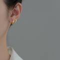 wholesale 925 Sterling Silver Minimalist Smooth Hoop Earrings Unisex Cool Style M04015-0-1