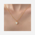 wholesale S925 Sterling Silver Fresh Sweet Ins Style Design Inlaid Opal Heart Necklace Y01576-0-1