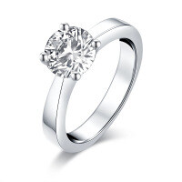 Sterling Silver S925 Classic Ladies' Shimmering Zirconia Proposal Ring, Final Sale.-Style W [Clearance Sale with Free Shipping]  US Size 7