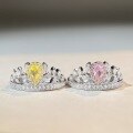 wholesale S925 Sterling Silver Crown Ring for Women, Xiaohongshu Same Style Yellow Diamond Ring, Teardrop Pear Shape Wheat Ear Ring, Popular Wholesale-0-3