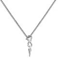 wholesale 925 Silver Korean Style Thorn Necklace for Men, Trendy Ins-inspired Personalized Figure 8 Twist Pendant Minimalist Long Chain-0-4