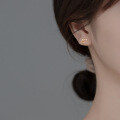 wholesale S925 Sterling Silver Korean Style Hollow-Out Small Heart Stud Earrings with Light Beads, Model M01499-0-1