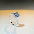 wholesale S925 Sterling Silver Natural Blue Crystal Square Ring for Cross-Border TikTok Live Wholesale-0-2