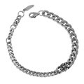 wholesale S925 Sterling Silver Korean Version Ins Niche Design Retro Vintage Side Chain Textured Bracelet for Women-0-0