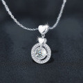 S925 Sterling Silver Moissanite Pendant Heart Necklace-0-0