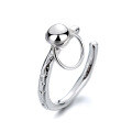 wholesale S925 Sterling Silver Korean INS Minimalist Style Open Ring with Hanging Loop for Women, Simple and Unique Design for Versatile Styling-0-4
