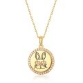wholesale S925 Sterling Silver New Original Design Cute Cartoon Bunny Pendant Choker Necklace Manufacturer Wholesale-0-5