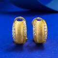 wholesale S925 silver gold-plated brushed matte finish ear clips and studs, stylish and versatile for everyday wear-0-0