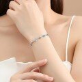 wholesale S925 Sterling Silver Zircon Inlaid "Love in Heart" Bracelet, Light Luxury High-End Gift for Girlfriend Valentine's Day Birthday-0-1